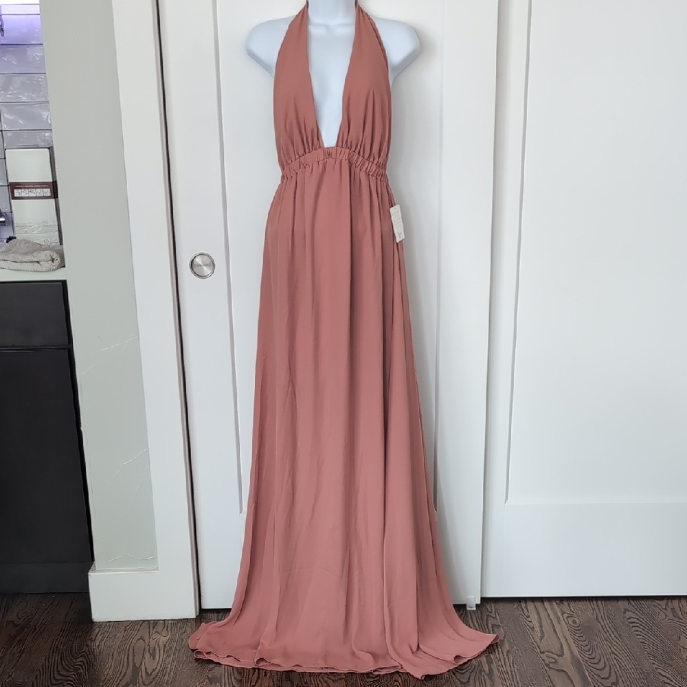 Show Me Your Mumu Maxi Halter Dress - Pink/Orange